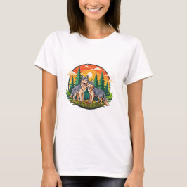 二匹の狼 Tシャツ