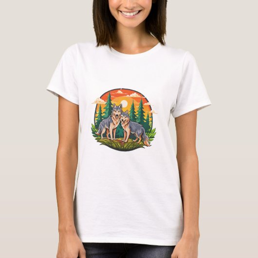 二匹の狼 Tシャツ (正面)