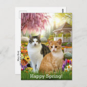 二匹の猫がいる美しい渦巻き園 ポストカード (正面/裏面)