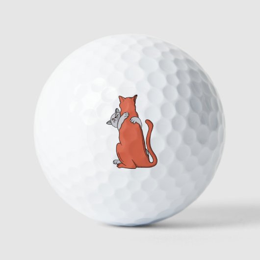 二匹の猫の友情 ゴルフボール (正面)