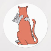 二匹の猫の友情 ラベル (デザイン1)