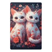 二匹の白い子猫と花 ミニクリップボード (裏面)