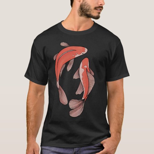 二匹の鯉 Tシャツ (正面)
