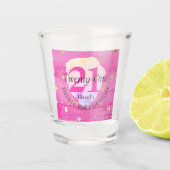 二十かわいらし一バラピンクかわいらしバースデーパーティー ショットグラス (正面)