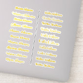 (二十セットの金ゴールド透過型の名シンプル前ステッカー) シール