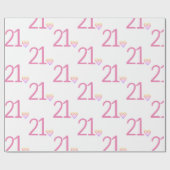 二十一ハート誕生日 ラッピングペーパー (フラット)