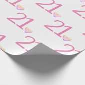 二十一ハート誕生日 ラッピングペーパー (角)