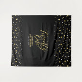 二十一歳 | ゴールド＆ブラック バースデーパーティー 背景 タペストリー (正面(横))