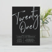 二十一 |シルバーとブラック21歳の誕生日パーティー 招待状 (スタンド正面)