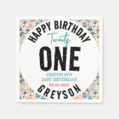 二十一 | 幾何カラフル21歳の誕生日 スタンダードカクテルナプキン (正面)