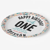 二十一 | 幾何カラフル21歳の誕生日 ペーパープレート (アングル)
