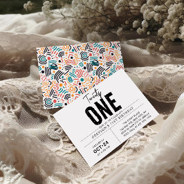 二十一 | 幾何カラフル21歳の誕生日 招待状