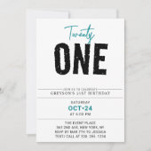 二十一 | 幾何カラフル21歳の誕生日 招待状 (正面)