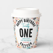 二十一 | 幾何カラフル21歳の誕生日 紙コップ (正面)