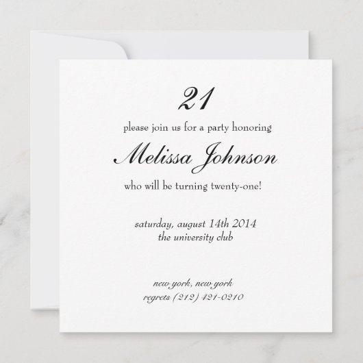 二十一 招待状 (裏面)