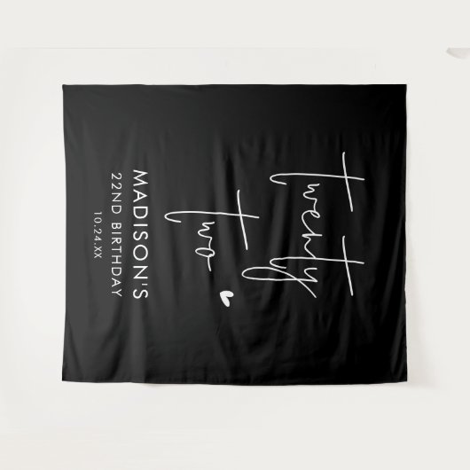 二十二ミニマル22回目の誕生日パーティー タペストリー (正面(横))