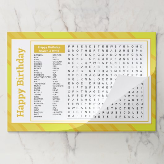 二十五スタイリッシュ誕生日おもしろい紙ランチョンマット ペーパーパッド (折り畳み)