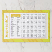 二十五スタイリッシュ誕生日おもしろい紙ランチョンマット ペーパーパッド (正面)