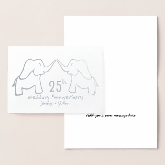 二十五番象又は銀結婚周年記念象 箔カード (ディスプレー)