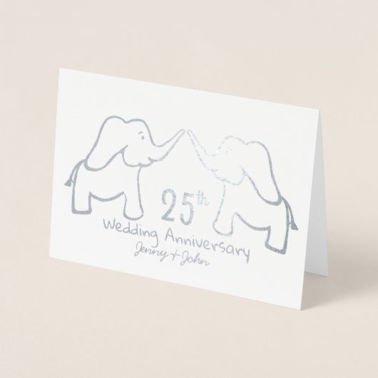 二十五番象又は銀結婚周年記念象 箔カード (正面)
