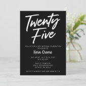 二十五25番目の誕生日招待状 招待状 (スタンド正面)