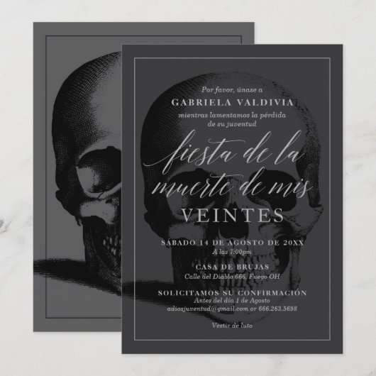 二十代の死の祭り 招待状 (正面/裏面)