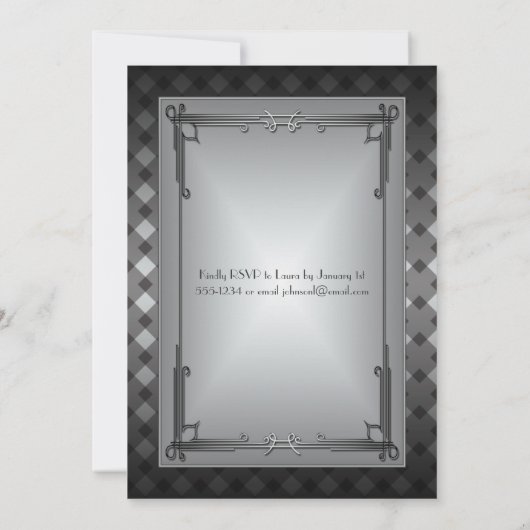 二十代の結婚式招待状をとどろくアールデコ 招待状 (裏面)