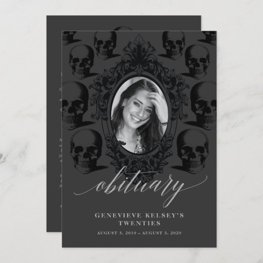 二十代終了 追悼カード 招待状 (正面/裏面)