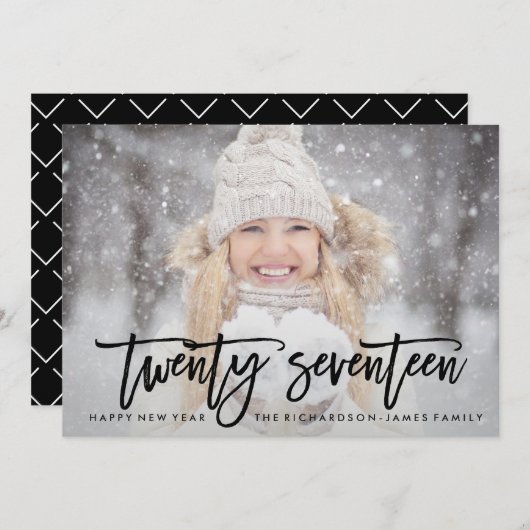 二十十七 |トレンディータイポグラフィと写真 シーズンカード (正面/裏面)
