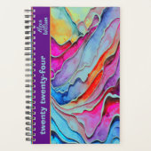 二十四レトロ水彩インクデザイン プランナー手帳 (正面)