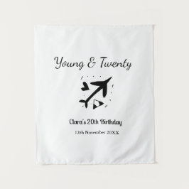 二十歳の冒険心あふれる誕生日おめでとう（名前） タペストリー