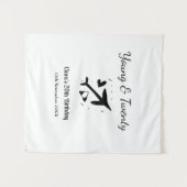 二十歳の冒険 誕生日おめでとう 名前を追加 タペストリー (正面(横))