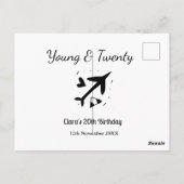 二十歳の冒険 誕生日おめでとう 名前を追加 ポストカード (裏面)