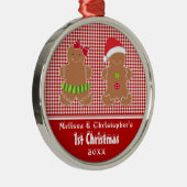 二卵性双生児のベビーの初めてのクリスマスのオーナメント メタルオーナメント (右)