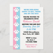 二卵性双生児 – 犬をテーマにした赤ちゃんシャワー招待状 招待状 (正面/裏面)