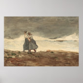 二姉妹歩くバイザシー ポスター (正面)