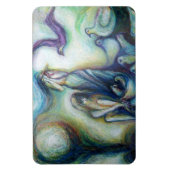 二姉妹，鳥と自然 マグネット (縦)