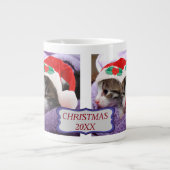 二子猫サンタ帽子メリークリスマスジャイアントコーヒー ジャンボコーヒーマグカップ (正面)