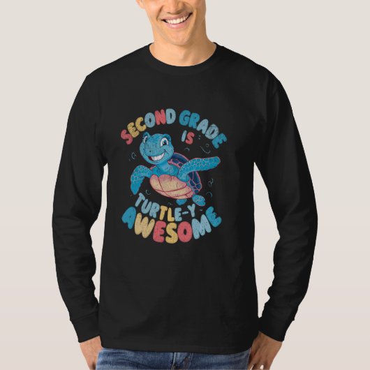 二年生タートレー素晴らし新学期学校 Tシャツ (正面)