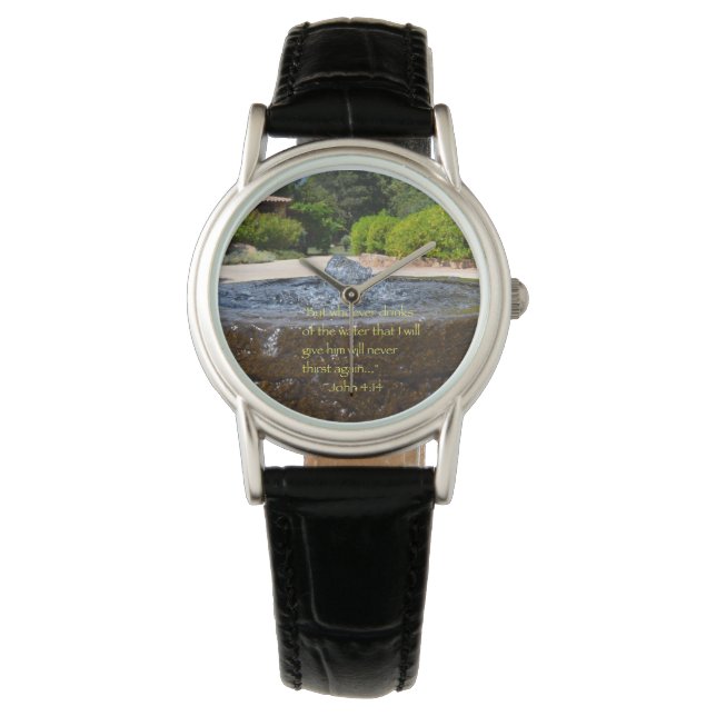 「二度と渇かない」 腕時計 (正面)