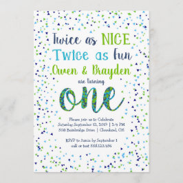 二度同様にニースの紙吹雪は男の子の最初誕生日を結び付けます 招待状