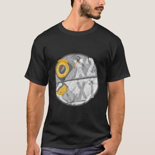 二度測って一度切れ パパの大工仕事 木工 Tシャツ (正面)