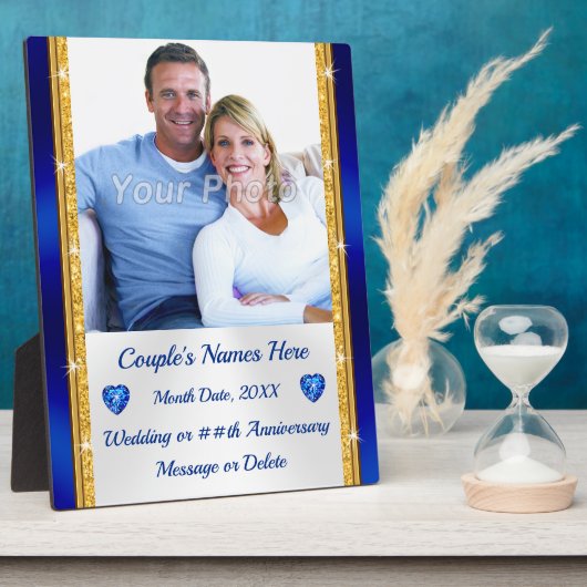 二度目の結婚のための安価な結婚式の贈り物 フォトプラーク (側面)