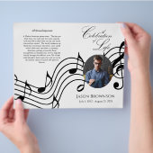 二折ピンクアジサイ葬儀プログラム チラシ (手)