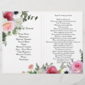 二折ピンクローズ葬式プログラム チラシ (裏面)