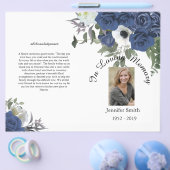 二折ブルーバラ葬儀プログラム チラシ (シングル)