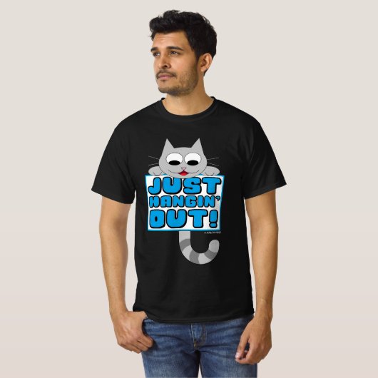 二日酔いだ！可愛い猫 Tシャツ (正面フル)