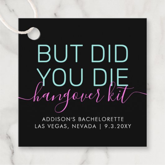 二日酔いキット あなたは死んだの？ 面白い パーソナライズド フェイバータグ (正面)