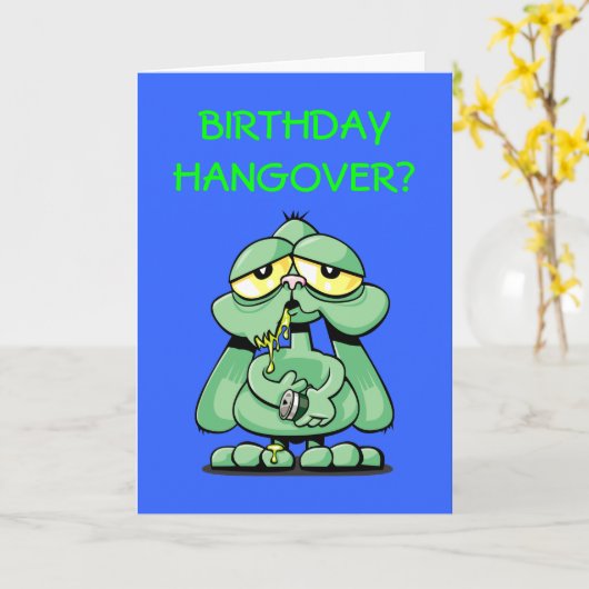 二日酔いバニー カード (黄色い花)