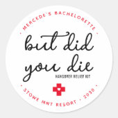 二日酔いレリーフ、 浮き彫りキットパーソナライズされたが死んだのか ラウンドシール (正面)